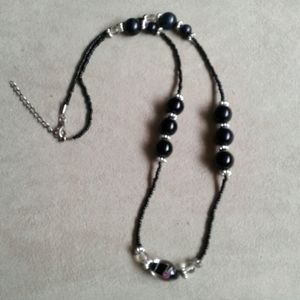 Black and silver bead necklace
